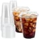 BYSNOW 100 Pack 16 oz Clear Plastic Cups with Lids Disposable Iced Coffee Cups with Sip Lids Sturdy Plastic Smoothie Cups for Cold Drinks