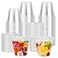 Lamosi 100 Pack 9 oz Clear Plastic Cups with Lids Disposable Cups with Flat Lids No Hole Ideal for Ice Cream Cold Drinks Fruit Dessert Yogurt Parfait