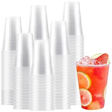 Lamosi 300 Count 16 oz Plastic Cups Clear Plastic Cups Disposable Plastic Drinking Cups Bulk for Party Events