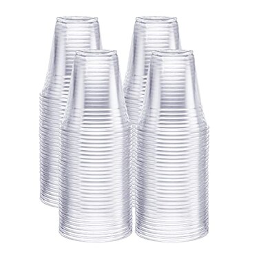 GUSTO 12 oz 100 Pack Crystal PET Clear Plastic Cups for Party Ideal for Cold Beverages Smoothies and PartiesFormerly Comfy Package