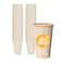 Earth's Natural 100 Compostable Disposable Coffee Cups 16oz 80 Pack Paper Cups Made from Bamboo EcoFriendly Biodegradable Premium Party Cups Natural Unbleached by Earths Natural Alternative