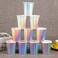 ZebrAnt Iridescent Paper Cups 9 oz 50 pack Disposable Coffee Cup Hot Cold Drinks Tea Water Milk Juice Beverages Holographic Rainbow Party Decorations for Picnic Home Birthday Wedding Anniversary Chris