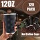 Lamosi 12 oz Disposable Coffee Cups 120 Pack Insulated Corrugated Paper Cups 12 oz Kraft Ripple Wall Cups for Hot Beverage or Cold Drinks OfficeHomePartyTravelCafe Black