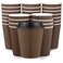 Promora Brown Disposable Coffee Cups With Lids 12 oz Premium Insulated Paper Ripple Cups for Hot Coffee Paper Coffee Cup with Lids 80 Pack