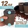 Promora Brown Disposable Coffee Cups With Lids 12 oz Premium Insulated Paper Ripple Cups for Hot Coffee Paper Coffee Cup with Lids 80 Pack