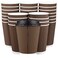 Promora Brown Disposable Coffee Cups With Lids 12 oz Premium Insulated Paper Ripple Cups for Hot Coffee Paper Coffee Cup with Lids 80 Pack