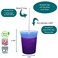 Rolling Sands 16 Oz Reusable Plastic Stadium Cups with Lids 6 Pack USA Made Color Changing Tumblers Includes 6 Reusable Straws Dishwasher Safe Blue to Purple