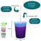 Rolling Sands 16 Oz Reusable Plastic Stadium Cups with Lids 6 Pack USA Made Color Changing Tumblers Includes 6 Reusable Straws Dishwasher Safe Blue to Purple
