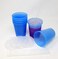 Rolling Sands 16 Oz Reusable Plastic Stadium Cups with Lids 6 Pack USA Made Color Changing Tumblers Includes 6 Reusable Straws Dishwasher Safe Blue to Purple