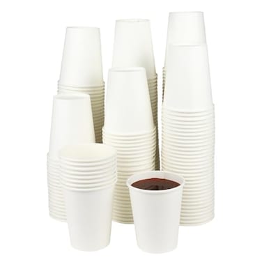 Walasaso Paper Cups 8 Oz 120 Pack Paper Coffee Cups 8 Oz Disposable Cups for Hot and Clod Beverage White Water Cups Disposable Tea Cups for Home Office Party Travel