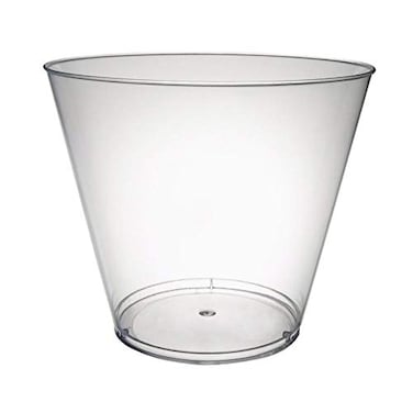 Party Essentials 9 oz Disposable Party Cups Old Fashioned Tumblers Cocktail Wine Glasses for Home Picnic Wedding Birthday 100Count Clear Hard Plastic
