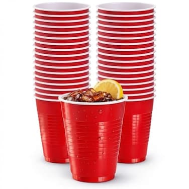 Hanna K. Hanna K Signature Disposable Plastic Party Cups HeavyDuty 18 oz Red Cups 50 Count