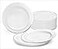 OCCASIONS FINEST OCCASIONS 120 Plates Pack Heavyweight Disposable Wedding Party Plastic Plates 75 AppetizerDessert Plate White Silver Rim