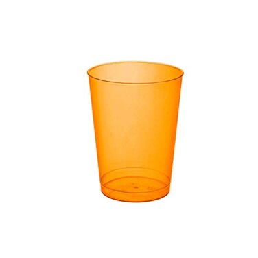Party Essentials Hard Plastic 10Ounce Party Cups and Tall Tumblers Neon Orange 25Count