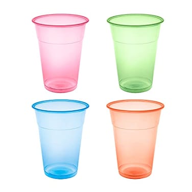 Party Essentials Soft Plastic 12Ounce Party CupsTumblers 20Count Assorted Neon
