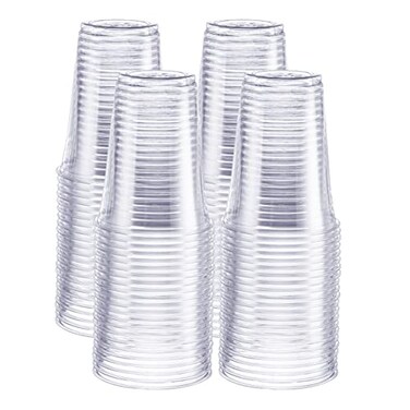 GUSTO 16 oz 100 Pack Crystal PET Clear Plastic Cups for Party Ideal for Cold Beverages Smoothies and PartiesFormerly Comfy Package