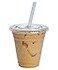 GUSTO Clear Plastic Cups with Flat Lids 12 oz 50 Count Disposable Iced Coffee Cups with Lids PET Plastic Cold Cups for Smoothies Juices ToGo Drinks Formerly Comfy Package