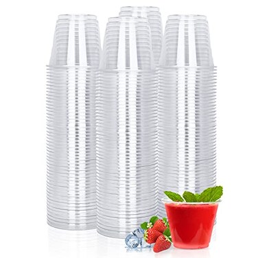 TashiBox 9oz 150 Cups Plastic Cups Clear Disposable Tumbler for Cocktails Wine and More Essential Party Supplies