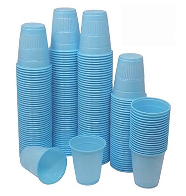 TashiBox 5 oz Disposable Plastic Cups 200Count Sky Blue