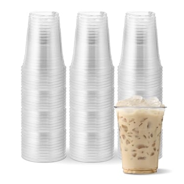 Harvest Pack 200 COUNT 16 oz Iced Coffee Cup Ultra Clear Plastic Cold Cups Disposable Wedding Party Drinking Cups Tumblers Iced Coffee Beer Juice Cold Beverage