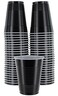 Amcrate Disposable Cups Black 18Ounce Plastic Party Cups Strong and Sturdy for Wedding Christmas Halloween 50 Pack