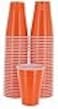 Amcrate AMCRATE Disposable Orange Cups 12Ounce Strong 50 Pack for Parties Events