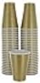 Amcrate Gold Colored Plastic Cups 12Ounce Disposable Party Cups Strong and Sturdy for Wedding Christmas Halloween 50 Pack