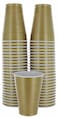 Amcrate Gold Colored Plastic Cups 12Ounce Disposable Party Cups Strong and Sturdy for Wedding Christmas Halloween 50 Pack