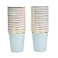 Geeklife Gold Blue Paper Cups with Sparkly Gold Foil Border Disposable Paper Cups 9oz for DinnerLunchBirthday40 pcs