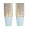 Geeklife Gold Blue Paper Cups with Sparkly Gold Foil Border Disposable Paper Cups 9oz for DinnerLunchBirthday40 pcs