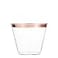 Munfix 100 9 Oz Clear Plastic Cups Old Fashioned Tumblers Fancy Disposable Wedding Cups Elegant Party Cups with Rose Gold Rim