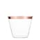 Munfix 100 9 Oz Clear Plastic Cups Old Fashioned Tumblers Fancy Disposable Wedding Cups Elegant Party Cups with Rose Gold Rim