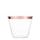 Munfix 100 9 Oz Clear Plastic Cups Old Fashioned Tumblers Fancy Disposable Wedding Cups Elegant Party Cups with Rose Gold Rim