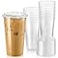 Fit Meal Prep 50 Pack 32 oz Clear Plastic Cups with Flat Lids Disposable Iced Coffee Cups BPA Free Premium Crystal Smoothie Cup for Party Lemonade Stand Cold Drinks Juice Milkshake