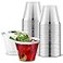 Stock Your Home 9 oz SilverRim Disposable Plastic Cups 100 Pack Elegant Tumblers Glasses for Parties Weddings Holidays Dessert Tumbler Bulk Drinking Cup for Fruit Punch Cocktails Wine