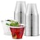 Stock Your Home 9 oz SilverRim Disposable Plastic Cups 100 Pack Elegant Tumblers Glasses for Parties Weddings Holidays Dessert Tumbler Bulk Drinking Cup for Fruit Punch Cocktails Wine