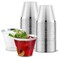 Stock Your Home 9 oz SilverRim Disposable Plastic Cups 100 Pack Elegant Tumblers Glasses for Parties Weddings Holidays Dessert Tumbler Bulk Drinking Cup for Fruit Punch Cocktails Wine