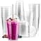Fit Meal Prep 100 Pack 16 oz Disposable Plastic Coffee Cups with Dome Lids To Go Iced Coffee Cups with Lids BPA Free Clear Parfait Cups for Party Smoothie Bubble Boba Juice Milkshake