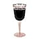 BloominGoods 50 Rose Gold Rimmed Disposable Plastic Wine Glasses Large 10 oz Premium Clear Hard Plastic Fancy Wine Cups for Weddings Events 50Pack