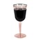 BloominGoods 50 Rose Gold Rimmed Disposable Plastic Wine Glasses Large 10 oz Premium Clear Hard Plastic Fancy Wine Cups for Weddings Events 50Pack