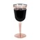 BloominGoods 50 Rose Gold Rimmed Disposable Plastic Wine Glasses Large 10 oz Premium Clear Hard Plastic Fancy Wine Cups for Weddings Events 50Pack