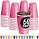 DecorRack Pink Plastic Cups 12 oz Disposable Cups Party Supplies 60 Count