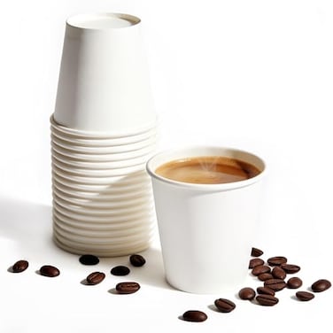 TashiBox 4 oz Thick Espresso Cups Travel to Go 200 CountPack of 1 White Paper Cups