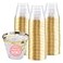 Prestee 100Pack 9oz Gold Rimmed Plastic Cups Disposable Wine Glasses for Charcuterie Weddings Parties and Events Elegant Cocktail and Drinking Cups for Champagne Martini and Mocktails