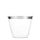 Munfix 100 9 Oz Clear Plastic Cups Old Fashioned Tumblers Fancy Disposable Wedding Cups Elegant Party Cups with Silver Rim