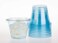 Golden Apple 9oz50sets Blue Plastic Cups with Clear Flat no Hole lids