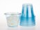 Golden Apple 9oz50sets Blue Plastic Cups with Clear Flat no Hole lids