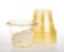 Golden Apple 9oz50sets Yellow Plastic Cups with Clear Flat no Hole lids