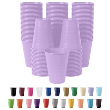 Party Solids Exquisite 12 Oz Lavender Plastic Cups For Party Supplies 50 Pack Lavender Disposable Cups Plastic Disposable Drinkware For Parties Events Everyday
