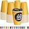 DecorRack Yellow Plastic Cups 12 oz Disposable Cups Reusable Party Supplies 40 Count